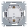 Розетка Schneider Electric Atlasdesign, с заземлением,с крышкой, со шторками,