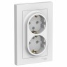 Розетка двухместная с рамкой Schneider Electric Atlasdesign, с заземлением,