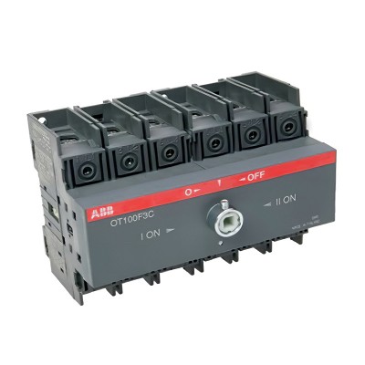 OT100F3C до 100А Реверсивный рубильник трехполюсный ABB(с резервн.ручкой)