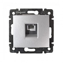 Розетка телефонная Legrand Valena Classic RJ-11, 4 контакта, 1 выход, алюминий 770138