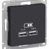 Зарядные устройства USB РОЗЕТКА, 5В, 1 порт x 2,1 А, 2 порта х 1,05 А Schneider Electric Atlasdesign