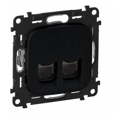 Розетка RJ-45 Legrand Valena Allure двойная, cat. 6, до 1000 Мб/с, антрацит 753953