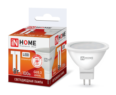 11Вт 6500К GU5.3 лампа светодиодная IN HOME LED-JCDR-VC 230В 990Лм