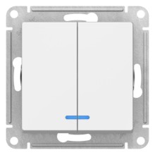 Выключатель 2-клавишный с подсветкой Schneider Electric Atlasdesign