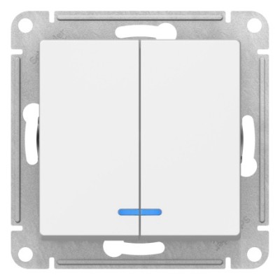 Выключатель 2-клавишный с подсветкой Schneider Electric Atlasdesign