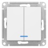 Выключатель 2-клавишный с подсветкой Schneider Electric Atlasdesign