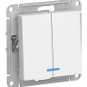 Выключатель 2-клавишный с подсветкой Schneider Electric Atlasdesign