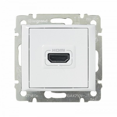 Розетка HDMI Legrand Valena Classic для аудио/видеоустройств, белая 770085