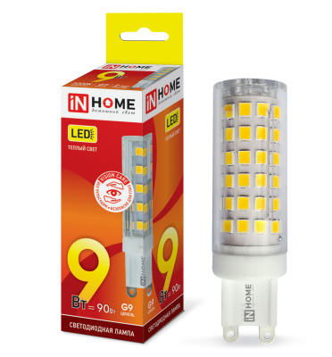 9Вт 3000К G9 лампа светодиодная IN HOME LED-JCD-VC 230В 810Лм