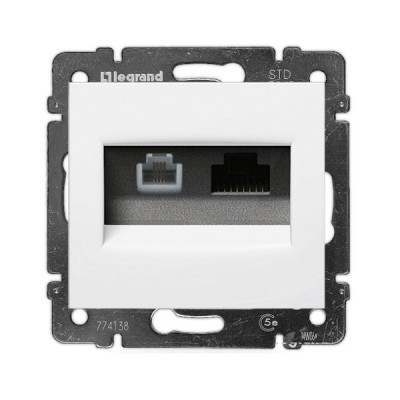 Розетка RJ-11+RJ-45 Legrand Valena Classic белая 770080