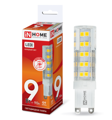9Вт 6500К G9 лампа светодиодная IN HOME LED-JCD-VC 230В 810Лм