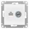 Розетка TV + компьютерная RJ45, категория 5Е Schneider Electric Atlasdesign