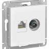Розетка TV + компьютерная RJ45, категория 5Е Schneider Electric Atlasdesign